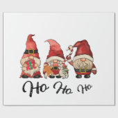 Retro Vintage-kerstgenote Santa HO HO Cadeaupapier (Vlak)