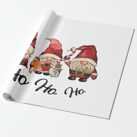 Retro Vintage-kerstgenote Santa HO HO Cadeaupapier (Uitgerold)