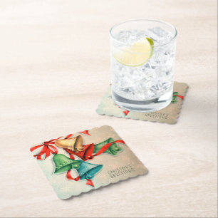 Retro Vintage-kerstgordels onderzetter