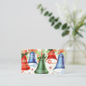 Retro Vintage-kerstgordels toevoegen berichtkaart Visitekaartje (Staand voorkant)