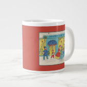 Retro Vintage Kerstgroeten Antiek Winter Grote Koffiekop (Voorkant rechts)