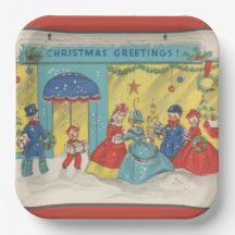 Retro Vintage Kerstgroeten Antiek Winter