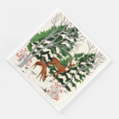 retro vintage kersthert Holiday Servet (Hoek)