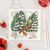 retro vintage kersthert Holiday Servet (Insitu)