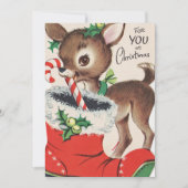 retro vintage kersthert voegt sentiment toe feestdagenkaart (Voorkant)