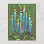 retro vintage kerstkaarsen feestdagenkaart (Voorkant)