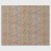 Retro Vintage-kerstkaarsen op Kraft Cadeaupapier (Vlak)