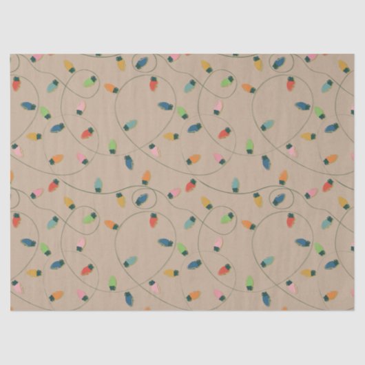 Retro Vintage-kerstkaarsen op Kraft Tissuepapier (Voorkant)