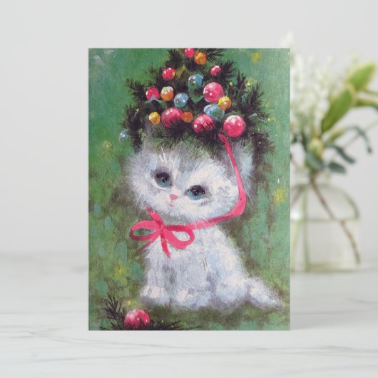 Retro vintage kerstkaart (Staand voorkant)