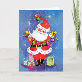 Retro vintage Kerstkaart Feestdagen Kaart