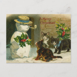 Retro vintage Kerstkaart Feestdagenkaart