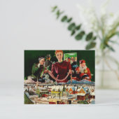 Retro vintage Kerstkaart Feestdagenkaart (Staand voorkant)