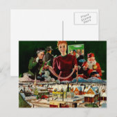 Retro vintage Kerstkaart Feestdagenkaart (Voorkant / Achterkant)