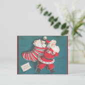 Retro vintage Kerstkaart Feestdagenkaart (Staand voorkant)