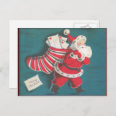 Retro vintage Kerstkaart Feestdagenkaart (Voorkant / Achterkant)