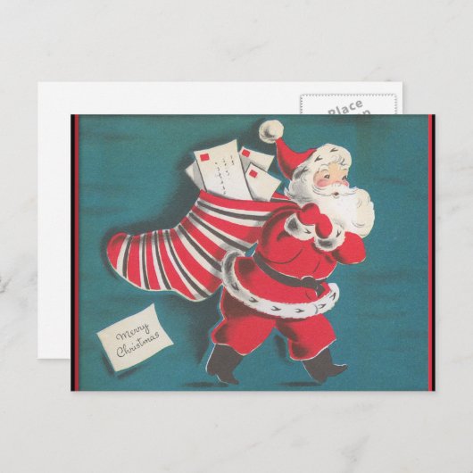 Retro vintage Kerstkaart Feestdagenkaart (Voorkant / Achterkant)