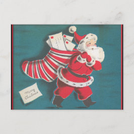 Retro vintage Kerstkaart Feestdagenkaart