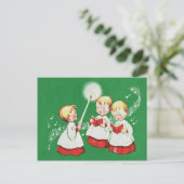 Retro vintage Kerstkaart Feestdagenkaart (Staand voorkant)