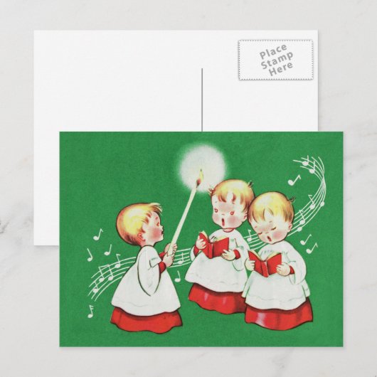 Retro vintage Kerstkaart Feestdagenkaart (Voorkant / Achterkant)