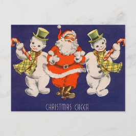 Retro vintage Kerstkaart Feestdagenkaart