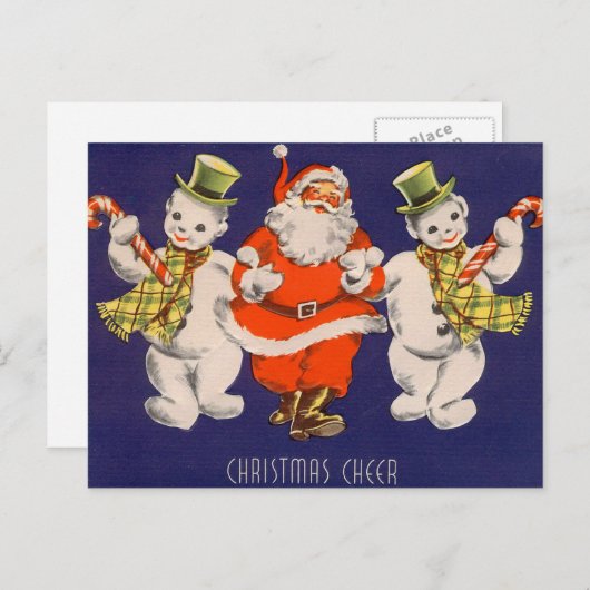 Retro vintage Kerstkaart Feestdagenkaart (Voorkant / Achterkant)