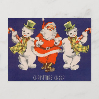 Retro vintage Kerstkaart Feestdagenkaart