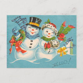 Retro vintage Kerstkaart Feestdagenkaart