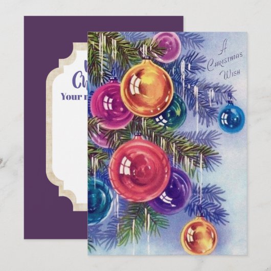 Retro vintage kerstkaart toevoegen (Voorkant / Achterkant)