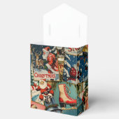 Retro Vintage Kerstkaarten Collage Bedankdoosjes (Geopend)
