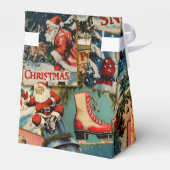 Retro Vintage Kerstkaarten Collage Bedankdoosjes (Achterkant)