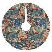 Retro Vintage Kerstkaarten Collage Kerstboom Rok (Voorkant)