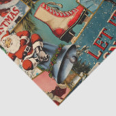 Retro Vintage Kerstkaarten Collage Tissuepapier (Detail)