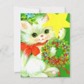 retro vintage kerstkat feestdagenkaart (Voorkant)