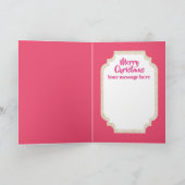 Retro vintage kerstkat voeg berichtkaart toe feestdagen kaart (Binnen)