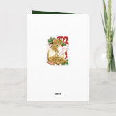 retro vintage kerstkat voegt sentiment toe feestdagen kaart (Achterkant)