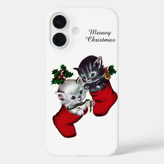 Retro Vintage Kerstkatten Case-Mate iPhone Case (Achterkant)