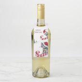 Retro vintage kerstkattenfles label (Op fles)