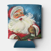 Retro vintage kerstkerstfeestdag blikjeskoeler (Achterkant)