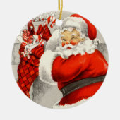 Retro vintage kerstkerstfeestdag keramisch ornament (Voorkant)