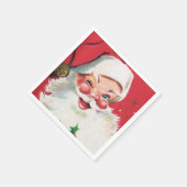 Retro vintage kerstkerstfeestdag servet (Hoek)