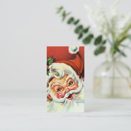 Retro Vintage-kerstkerstkaart Visitekaartje (Staand voorkant)