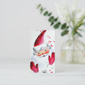 Retro Vintage-kerstkerstkaart Visitekaartje (Staand voorkant)