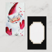 Retro Vintage-kerstkerstkaart Visitekaartje (Voorkant / Achterkant)
