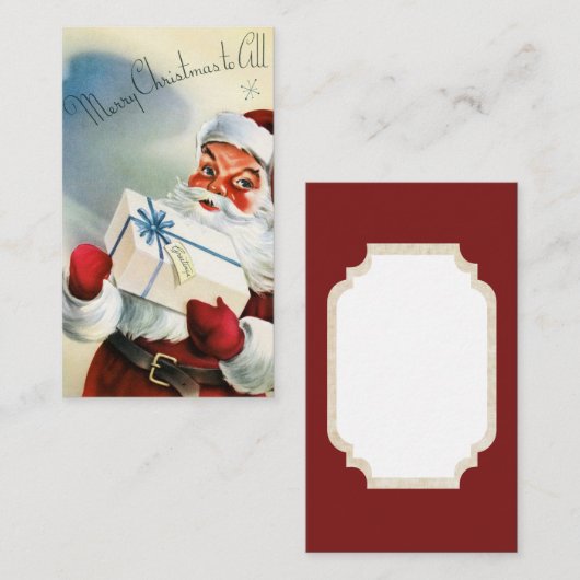 Retro Vintage-kerstkerstkaart Visitekaartje (Voorkant / Achterkant)