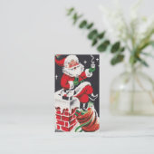 Retro Vintage-kerstkerstkaart Visitekaartje (Staand voorkant)