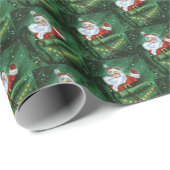 retro vintage kerstkerstkerstfeestdag betegeld cadeaupapier (Rol Hoek)