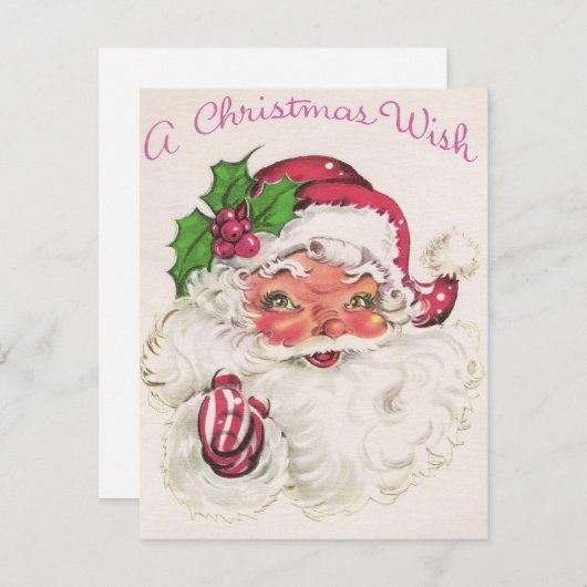 Retro Vintage kerstkerstkerstfeestdag Kaart uit 19 (Voorkant / Achterkant)