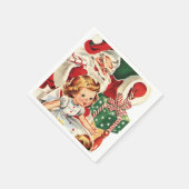 retro vintage kerstkerstkerstkerstfeestdag servet (Hoek)