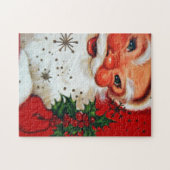 Retro Vintage Kerstkerstkerstkerstfeestjes Legpuzzel (Horizontaal)