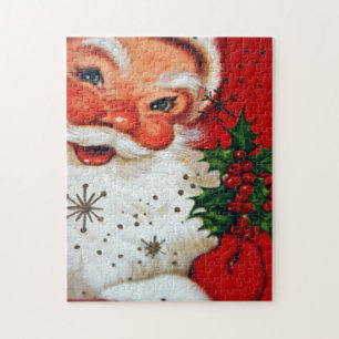 Retro Vintage Kerstkerstkerstkerstfeestjes Legpuzzel